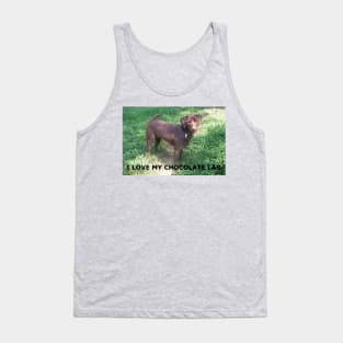 Labrador Retriever Chocolate love with picture Tank Top